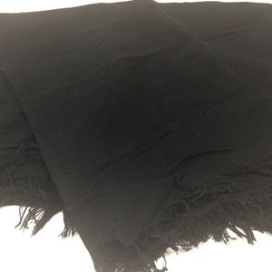 Soft thin material solid black scarf
